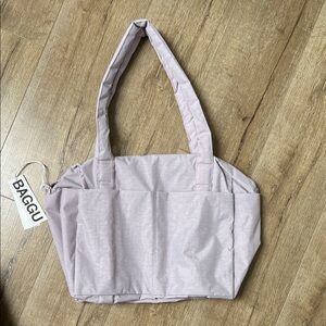BAGGU Small Cloud Nylon Carryon (dusty pink) Padded-Handle Tote